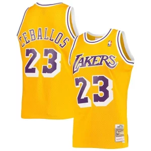Fantástico Cedric Ceballos Los Angeles Lakers 1994/95 Hardwood Classics Swingman Jersey Gold