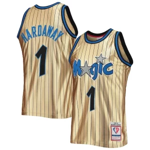 Lujoso Fácil de llevar Penny Hardaway Orlando Magic 75th Anniversary 1993/94 Hardwood Classics Swingman Jersey Gold