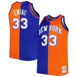 Único Sofisticado Patrick Ewing New York Knicks Big & Tall Hardwood Classics 1991/92 Split Swingman Jersey Blue/Orange