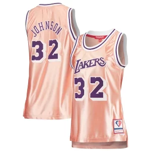 Sofisticado Magic Johnson Los Angeles Lakers Women's 75th Anniversary Rose Gold 1984 Swingman Jersey Pink