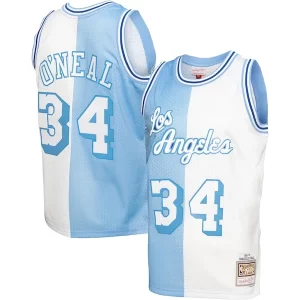 Increíble Shaquille O'Neal Los Angeles Lakers Hardwood Classics 1996/97 Split Swingman Jersey Powder Blue/White