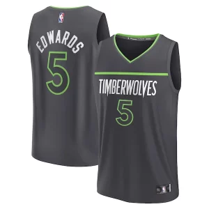 Magnífico Comodo Bonito Anthony Edwards Minnesota Timberwolves Youth Fast Break Replica Player Jersey Statement Edition Anthracite