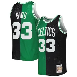 Genial Perfecto Larry Bird Boston Celtics Hardwood Classics 1985/86 Split Swingman Jersey Black/Kelly Green