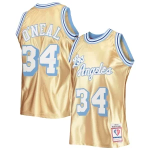 Resistente Shaquille O'Neal Los Angeles Lakers 75th Anniversary 1996/97 Hardwood Classics Swingman Jersey Gold