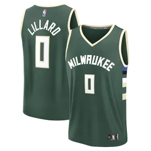 Práctico Damian Lillard Milwaukee Bucks Youth Fast Break Replica Player Jersey Icon Edition Hunter Green