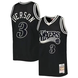 Hermoso Resistente Allen Iverson Philadelphia 76ers Hardwood Classics Off Court Swingman Jersey Black