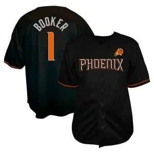 Estupendo Devin Booker Phoenix Suns Profile Big & Tall Name & Number Button Up Jersey Black