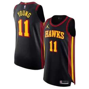 Práctico Original Trae Young Atlanta Hawks Jordan Brand Authentic Player Jersey Statement Edition Black