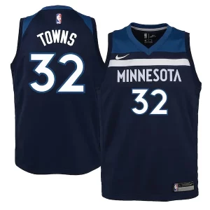 Increíble Duradero Karl Anthony Towns Minnesota Timberwolves Nike Youth Swingman Jersey Navy Icon Edition