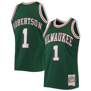 Lujoso Oscar Robertson Milwaukee Bucks 1996/97 Hardwood Classics NBA 75th Anniversary Diamond Swingman Jersey Green