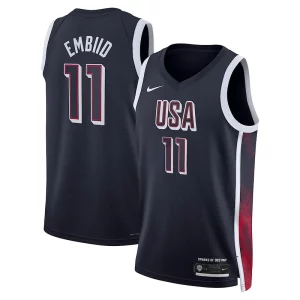 Práctico Delicioso Joel Embiid Unisex Nike Men's USA Basketball 2024 Swingman Player Jersey Navy
