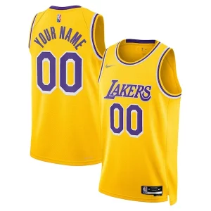 Bonito Los Angeles Lakers Nike 2021/22 Diamond Swingman Custom Jersey Icon Edition Gold