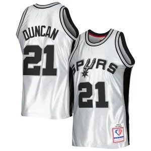 Encantador Tim Duncan San Antonio Spurs 1998/99 Hardwood Classics 75th Anniversary Swingman Jersey Platinum