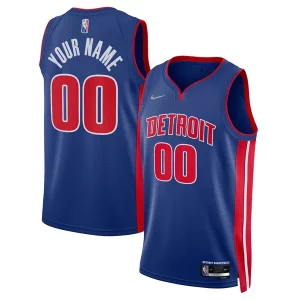 Genial Detroit Pistons Nike 2021/22 Diamond Swingman Custom Jersey Icon Edition Blue