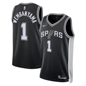 Único Moderno Genial Victor Wembanyama San Antonio Spurs Nike Unisex 2023 NBA Draft First Round Pick Swingman Jersey Icon Edition Black