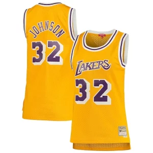 Comodo Clásico Bonito Magic Johnson Los Angeles Lakers Women's 1984/85 Hardwood Classics Swingman Jersey Gold