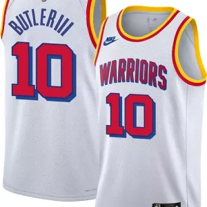 Fácil de llevar Nike Adult Golden State Warriors Jimmy Butler #10 Hardwood Classic White Jersey