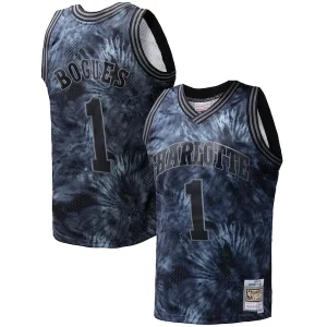 Fácil de llevar Muggsy Bogues Charlotte Hornets Hardwood Classics 1992/93 Tie Dye Swingman Jersey Black