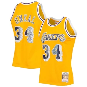 Perfecto Exquisito Shaquille O'Neal Los Angeles Lakers 1996 97 Hardwood Classics NBA 75th Anniversary Diamond Swingman Jersey Gold