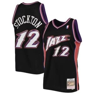 Único John Stockton Utah Jazz 1998/99 Hardwood Classics Swingman Jersey Black
