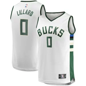 Sofisticado Fantástico Damian Lillard Milwaukee Bucks Youth Fast Break Player Jersey Association Edition White