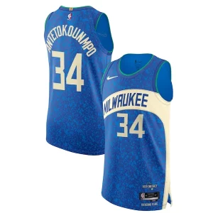 Ideal Nike Giannis Antetokounmpo Milwaukee Bucks Authentic Jersey City Edition Blue