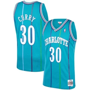 Práctico Dell Curry Charlotte Hornets 1992/93 Hardwood Classics Swingman Jersey Teal