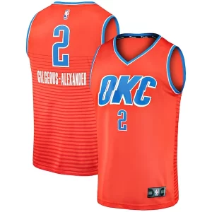 Atractivo Shai Gilgeous Alexander Oklahoma City Thunder Fast Break Team Replica Jersey Statement Edition Orange