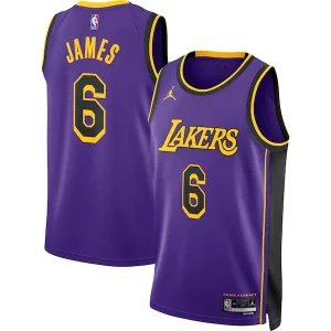 Fácil de llevar LeBron James Los Angeles Lakers Jordan Brand Unisex Swingman Jersey Statement Edition Purple