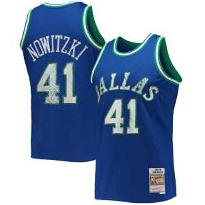 Hermoso Dirk Nowitzki Dallas Mavericks 1998/99 Hardwood Classics NBA 75th Anniversary Diamond Swingman Jersey Blue