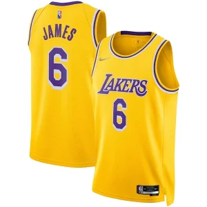 Encantador Práctico LeBron James Los Angeles Lakers Nike 2021/22 Diamond Swingman Jersey Icon Edition Gold