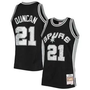 Lujoso Cool Tim Duncan San Antonio Spurs 1998/99 Hardwood Classics NBA 75th Anniversary Diamond Swingman Jersey Black