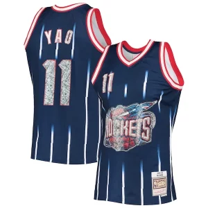 Chulo Elegante Yao Ming Houston Rockets 2002/03 Hardwood Classics NBA 75th Anniversary Diamond Swingman Jersey Navy