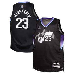 Elegante Genial Lauri Markkanen Utah Jazz Jordan Brand Youth Swingman Jersey Statement Edition Black