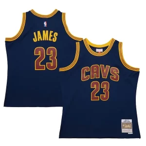 Increíble Genial Estupendo LeBron James Cleveland Cavaliers 2015/16 Hardwood Classics Swingman Jersey Navy