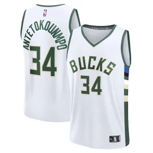 Estupendo Único Giannis Antetokounmpo Milwaukee Bucks Fast Break Replica Player Jersey Association Edition White