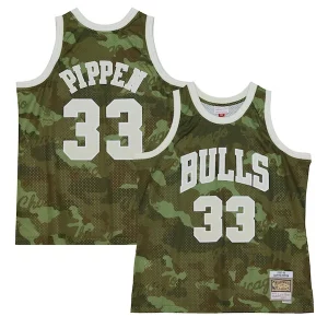 Increíble Fácil de llevar Scottie Pippen Chicago Bulls Hardwood Classics 1997/98 Ghost Green Swingman Jersey Camo