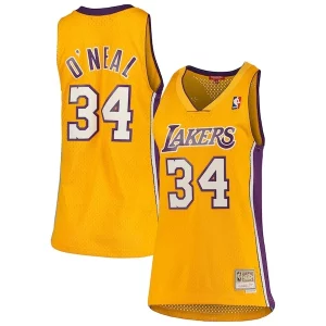 Fantástico Perfecto Shaquille O'Neal Los Angeles Lakers Women's 1999/00 Hardwood Classics Swingman Jersey Gold