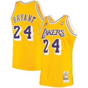 Moderno Chulo Fácil de llevar Men's Los Angeles Lakers Kobe Bryant Gold 2007 Hardwood Classics Authentic Jersey