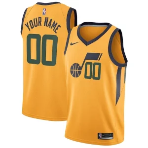Ideal Utah Jazz Nike Swingman Custom Jersey Statement Edition Gold