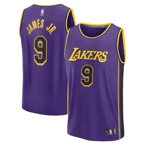 Clásico Bronny James Los Angeles Lakers Fast Break Replica Player Jersey Statement Edition Purple