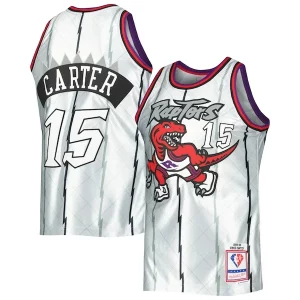 Robusto Fantástico Vince Carter Toronto Raptors 1998/99 Hardwood Classics 75th Anniversary Swingman Jersey Platinum