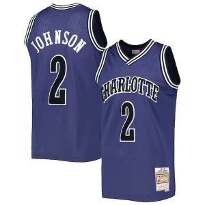 Moderno Larry Johnson Charlotte Hornets 1994/95 Hardwood Classics Off Court Swingman Jersey Purple