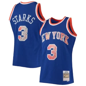 Elegante Estupendo Maravilloso John Starks New York Knicks 1991/92 Hardwood Classics NBA 75th Anniversary Diamond Swingman Jersey Blue