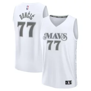 Increíble Luka Dončić Dallas Mavericks Youth 2024/25 Fast Break Player Jersey City Edition White