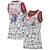 Chulo Original Cool Allen Iverson Philadelphia 76ers Women's 2000 Doodle Swingman Jersey White