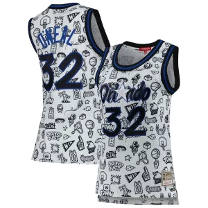 Duradero Shaquille O'Neal Orlando Magic Women's 1994 Doodle Swingman Jersey White