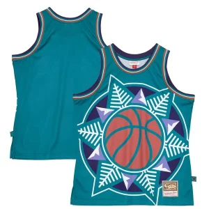 Práctico Utah Jazz Hardwood Classics Blown Out Fashion Jersey Turquoise