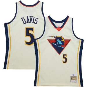 Cool Resistente Único Baron Davis Golden State Warriors Chainstitch Swingman Jersey Cream