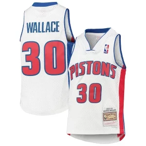 Comodo Rasheed Wallace Detroit Pistons Youth 2003/04 Hardwood Classics Swingman Jersey White